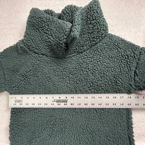 A New Day Women’s XS Green Sherpa Fleece Pullover Sweater High Neck Cozy Soft - Picture 6 of 7